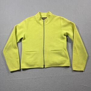 Woolrich Wool Jacket Womens Size Small Lime Green Full Zip Casual Vibrant